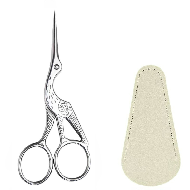 TEMU Petites ciseaux à broder 4,5 pouces avec housse en cuir artificiel, pointe en acier inoxydable, ciseaux oiseau pour couture, crochet, broderie,