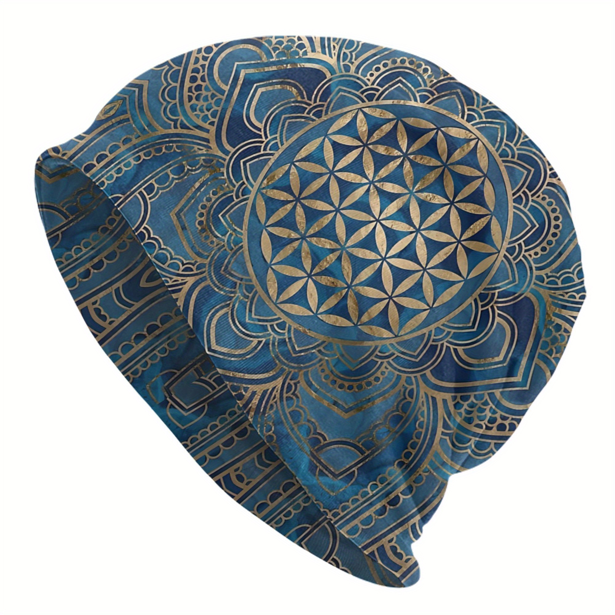 TEMU Mandala Men's Beanies Printed Chemotherapy Pile Outdoor Turban Breathable2d Print Design