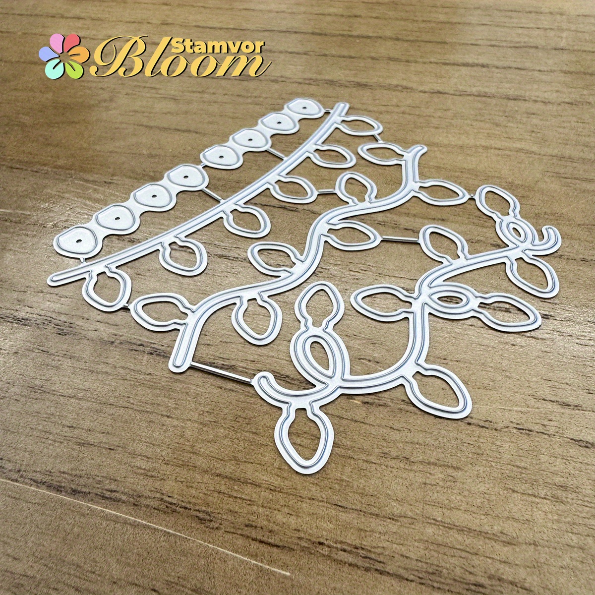 TEMU Original Lovely Christmas Party String Lights Mold For Paper Cutting Dies, Embossing, Die For Card Making Decoration And Diy Scrapbooking Album,