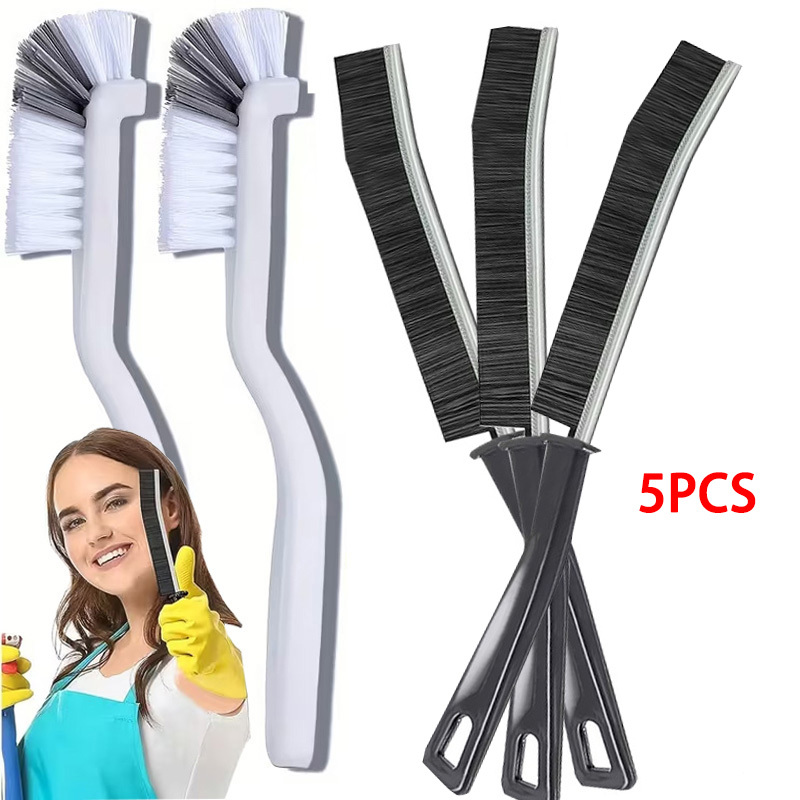 TEMU Kit de 5 cepillos de limpieza para ranuras, juego de cepillos limpiadores de largos para espacios pequeños y esquinas estrechas, cepillo de