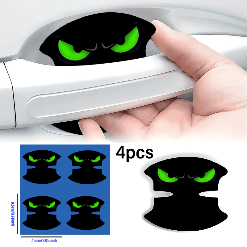 4- Eye Pattern Handle Bowl Scratch Protection Stickers, Car Handle Anti-collision Protective Stickers, Essential Door Handle Protectors For Vehicle