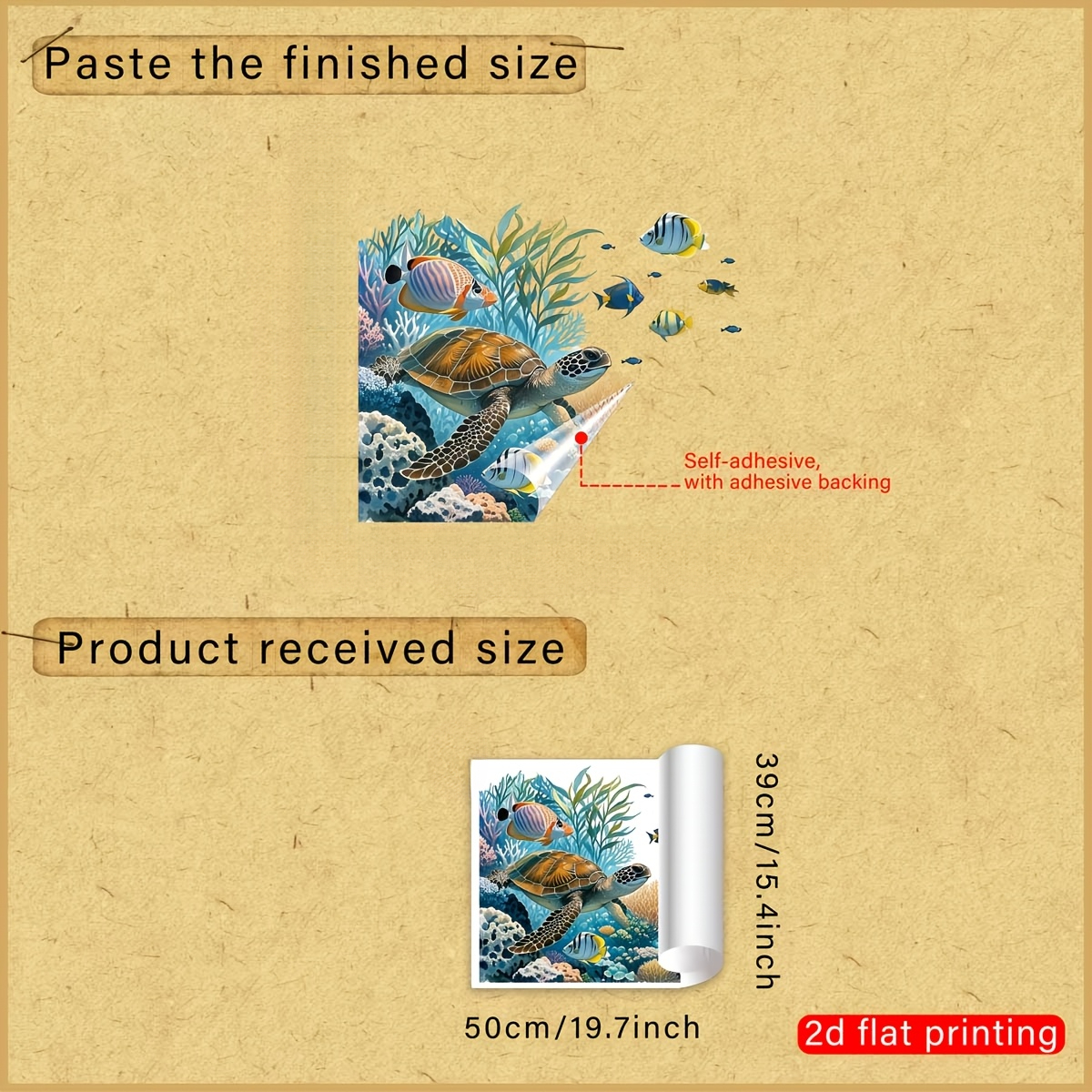 TEMU 1pc Style Sea Turtle Window Sticker Creative Removable Double-sided Visual Glass Sticker, Living Room Bedroom Restaurant Door And Window Glass