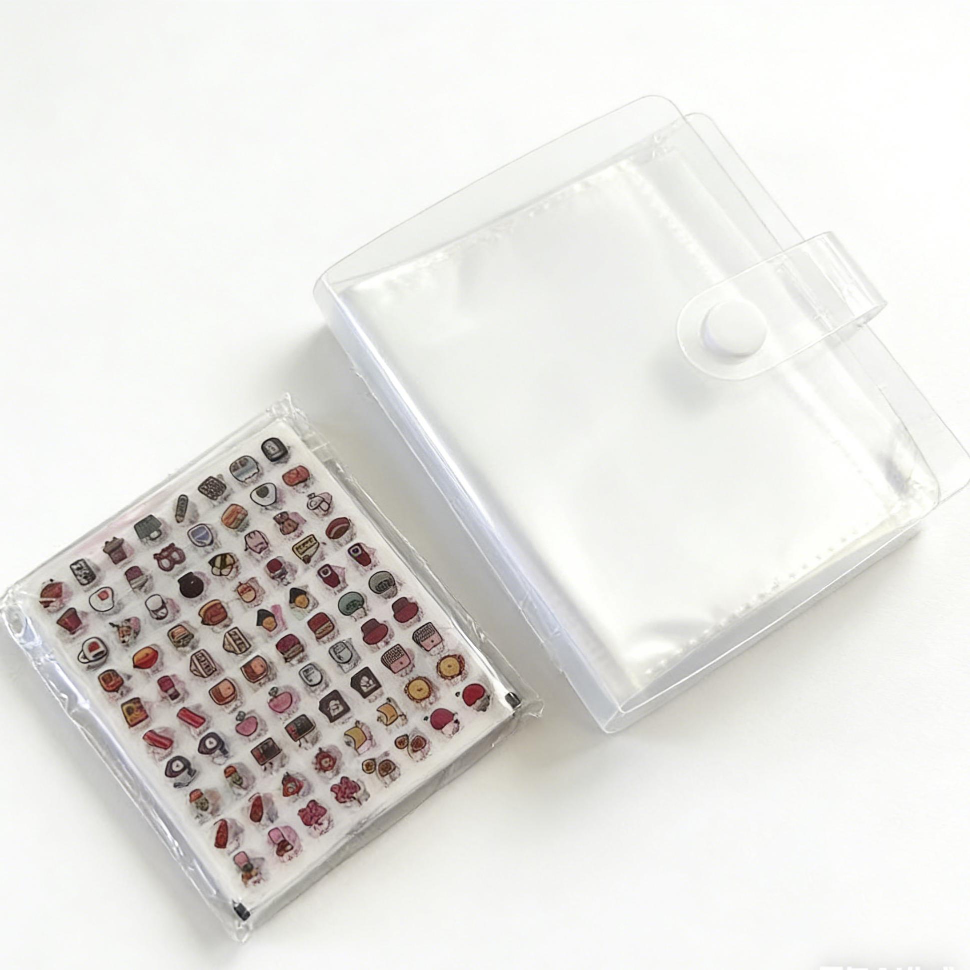 TEMU Ein Set aus 2400 niedlichen Mini-Stickern mit einem Aufbewahrungsheft | Hergestellt aus tragbarem Kunststoff, mit einer Vielzahl von filigranen