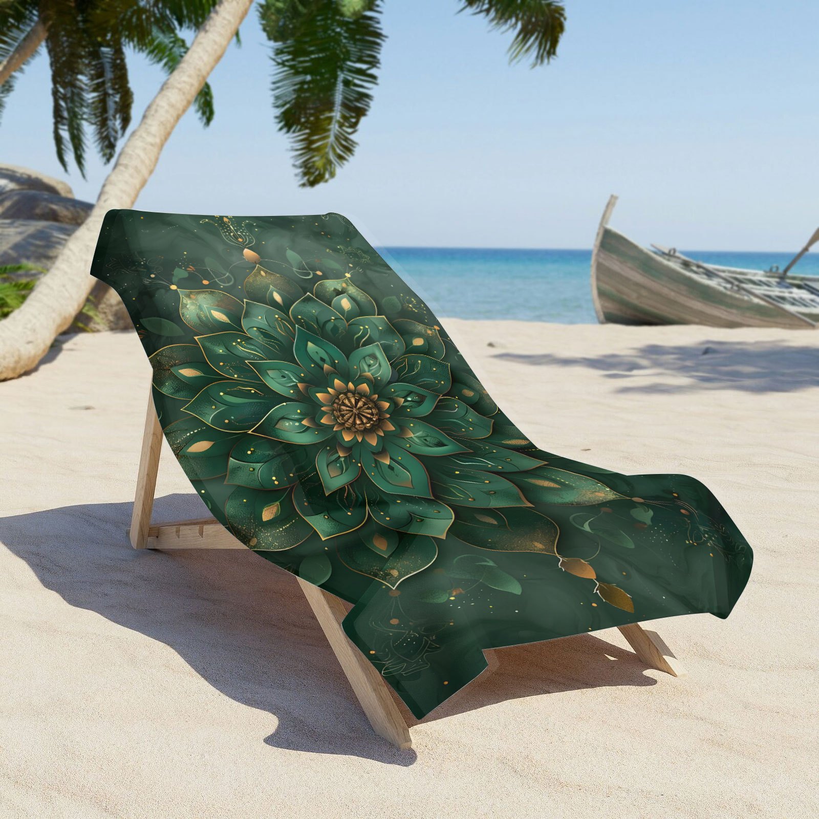 Open 1pc Mandala Series Printed Beach Towel Chair Cover Long Towel Beach Towel Beach Bath Outdoor Swimming Camping Picnic Vacation Essential