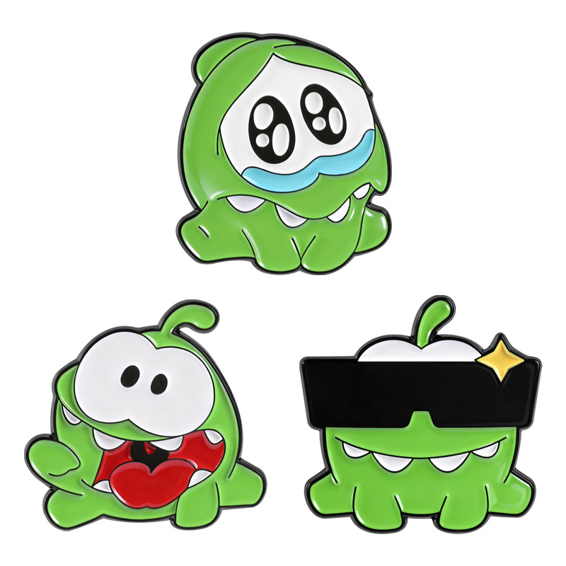 TEMU Lot de 3 broches mignonnes vert, badge de dessin animé, accessoires pour vêtements et sac à dos, comme cadeau unique pour et