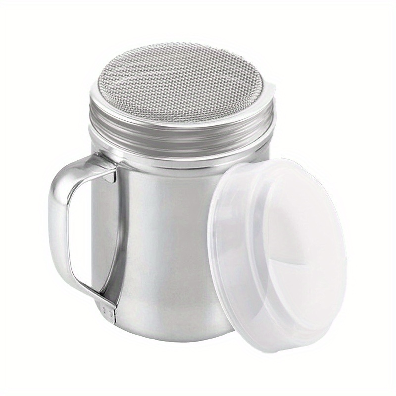 TEMU 1pc Sus304 Stainless Steel Shaker With Handle - Fine Mesh Powder Sprinkler For Coffee, Tea, And More - Durable, Easy-to-use Kitchen Tool For