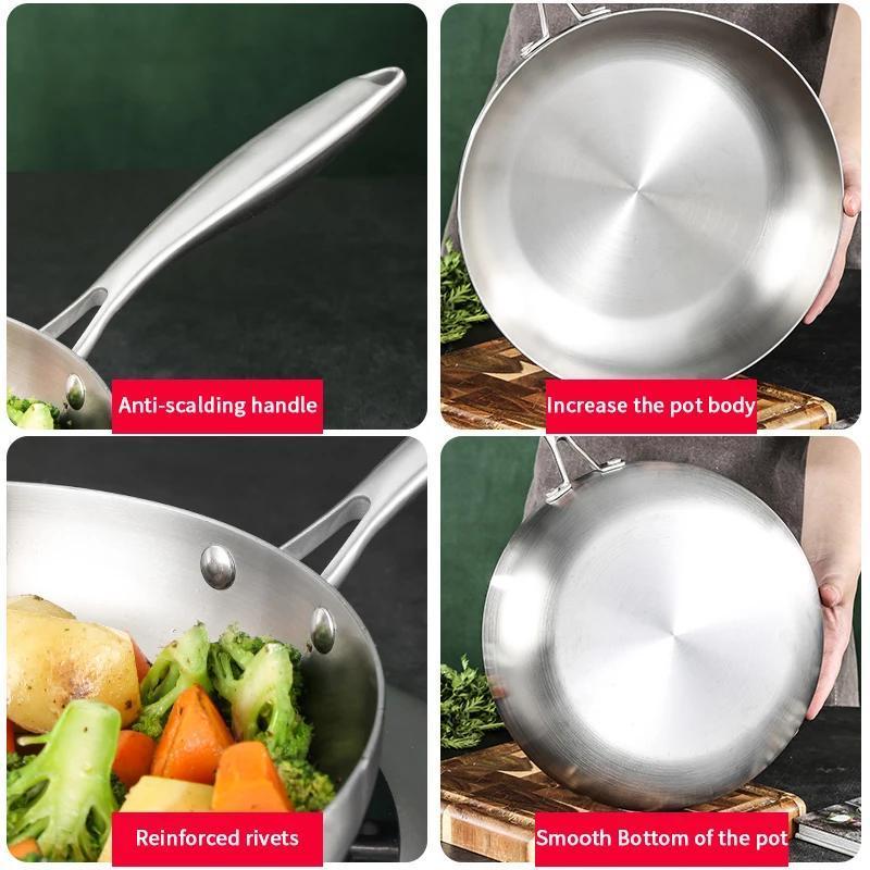 premium 304 stainless steel frying pan nonstick   cookware for gas induction stoves   steak more details 6