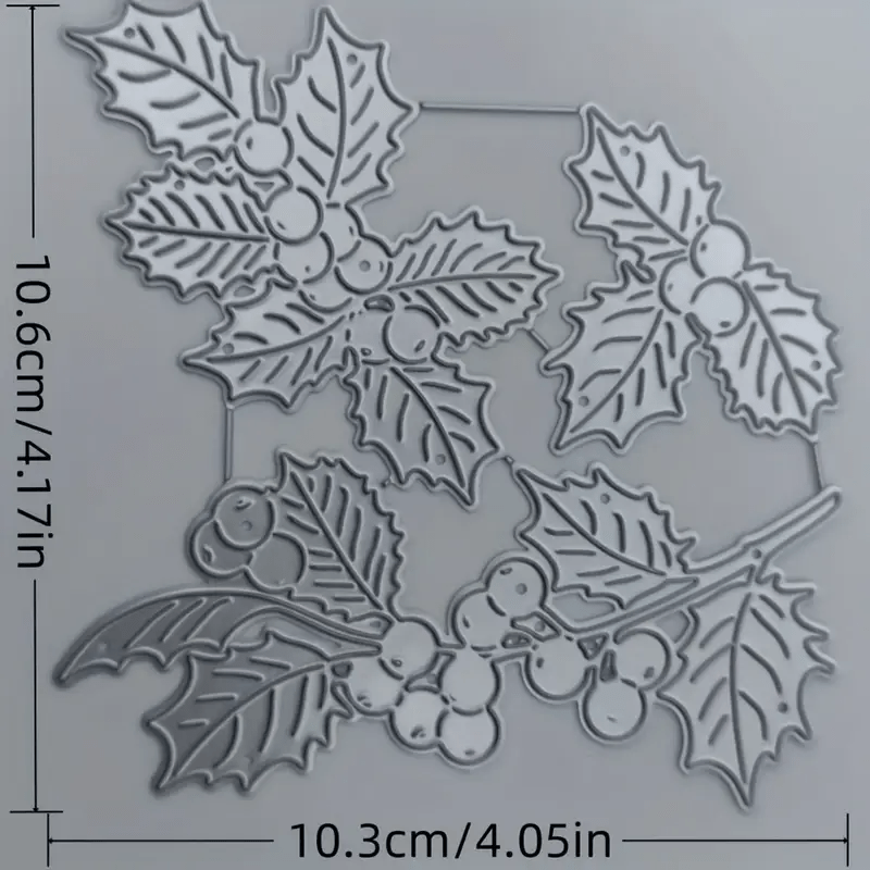TEMU 1pc Creative And Green Leaf Metal Cutting Die - Carbon Steel Christmas Crafting Die For Scrapbooking, Greeting Cards, Bookmarks, Envelopes, And