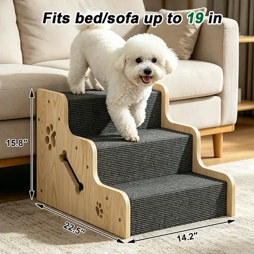 Multifunctional Ramp elevated dog bed with ramp sold on Temu United States