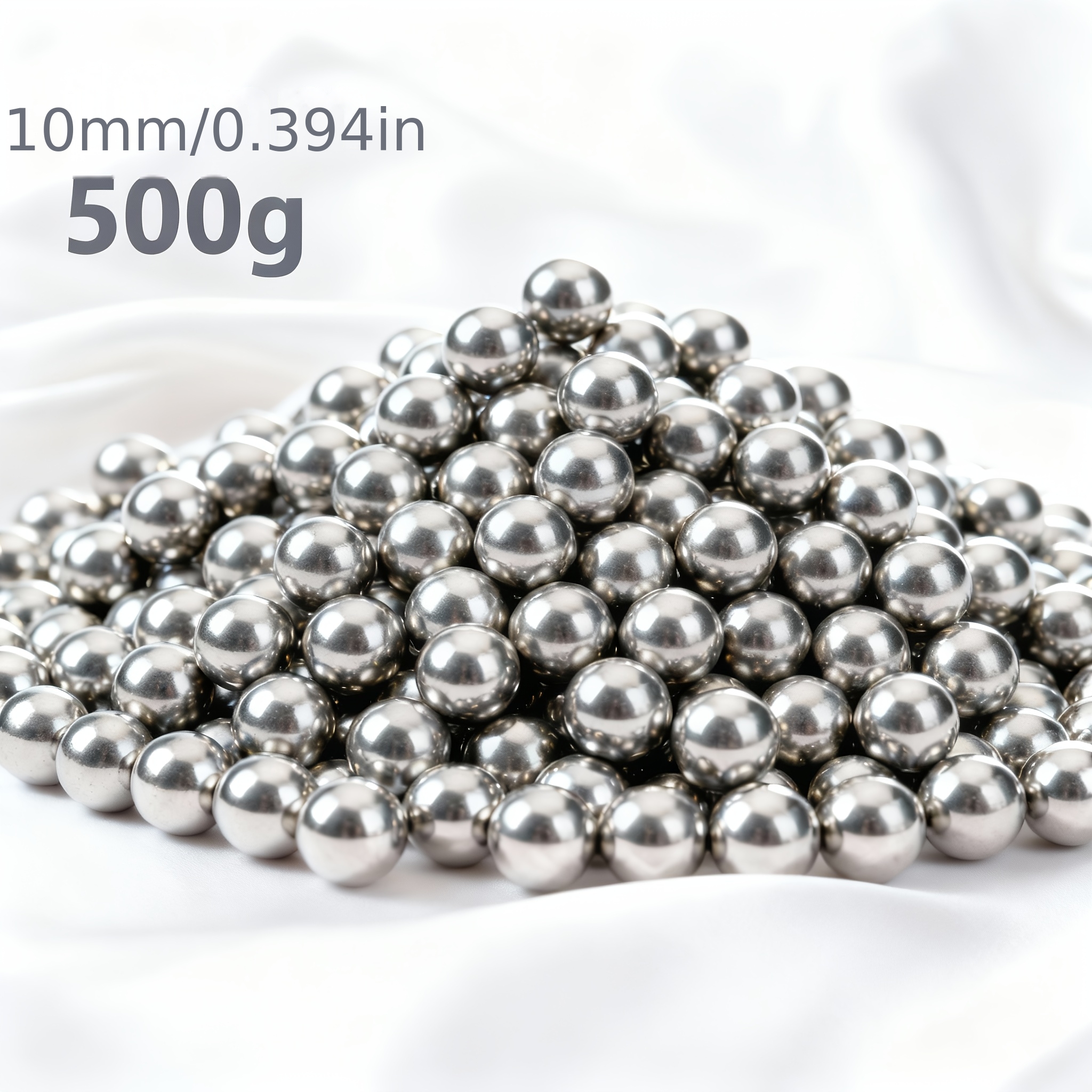 TEMU 500g-10mm High-precision Carbon Steel Balls, Durable Ball Bearing Balls, , Used For Diy Enthusiasts, Mechanical Parts, Bearings, , Industrial ,