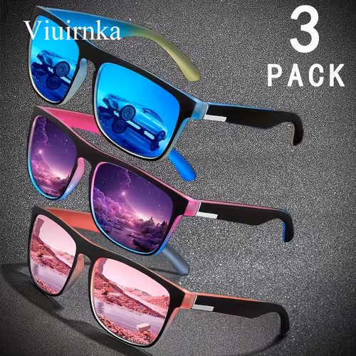 VIUIRNKA 3pcs Women's Square Polarized Sunglasses