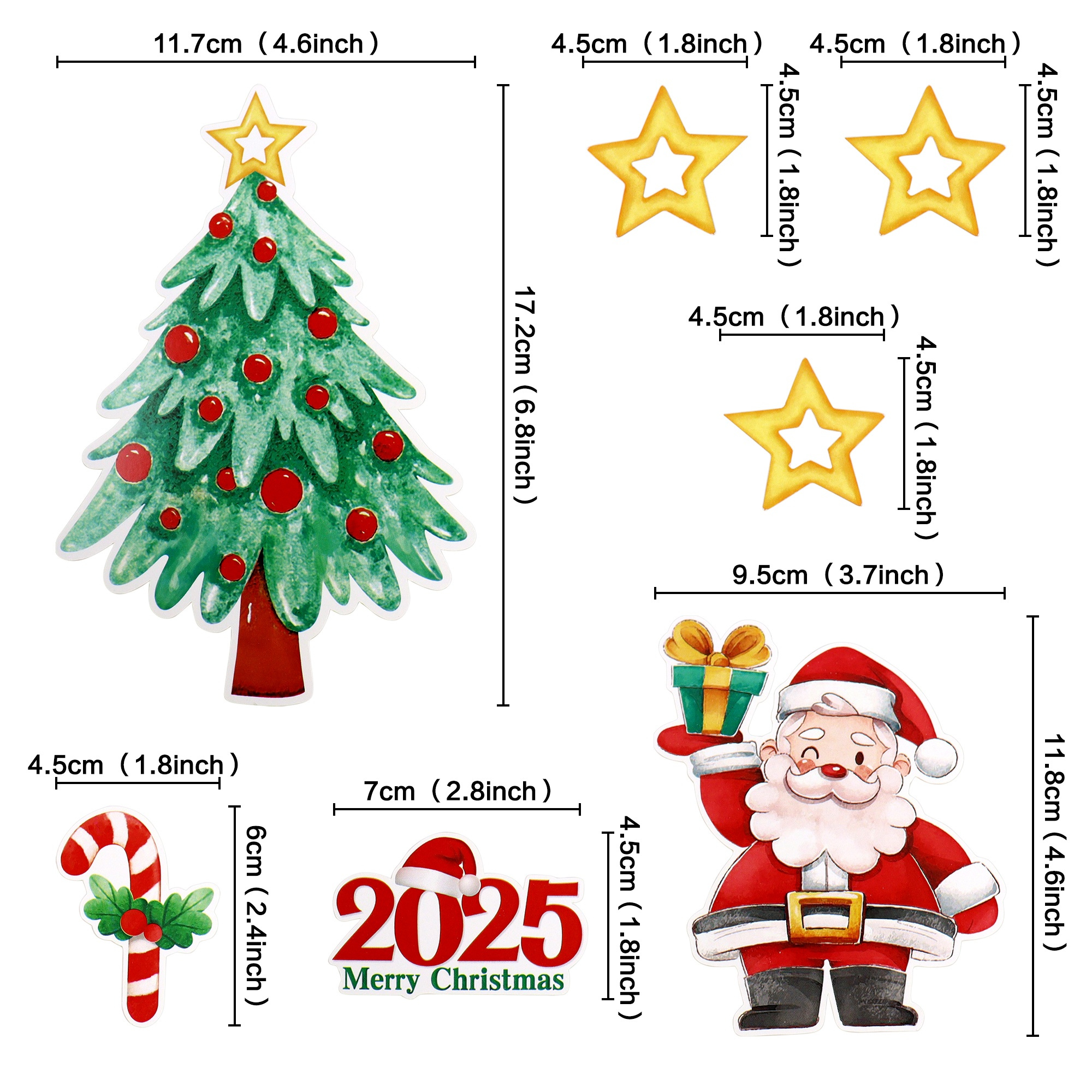 70 Mini Décorations De Noël En Résine - Pères Noël, Sapins, étoiles - Pour Cadeaux, Cartes, Déco De Table - Lot