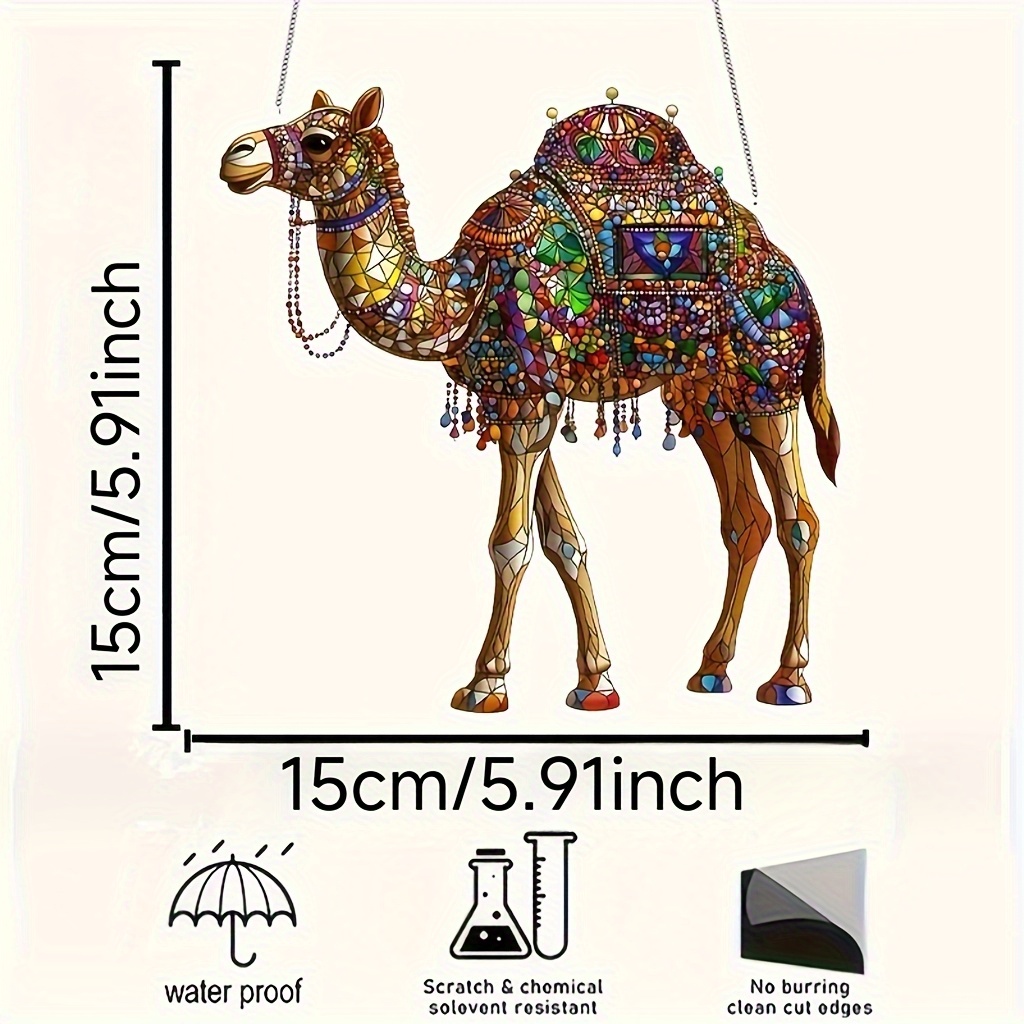 TEMU Attrape-soleil Coloré Plat 2D - Acrylique Style Vitrail, Convient pour la Décoration de et du Bureau, Jardin, Terrasse, Noël et Fêtes d'Hiver -