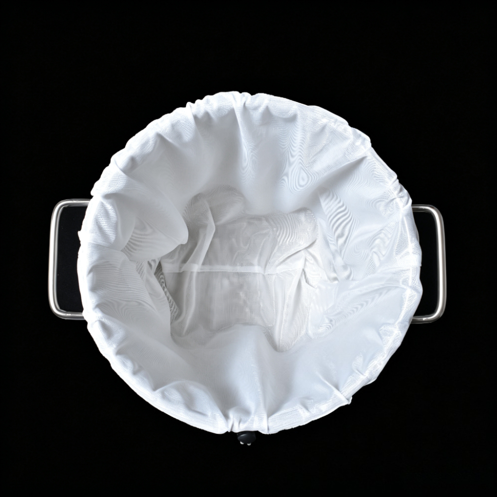 TEMU Sac filtrant réutilisable à fines avec cordon de serrage et boucle de verrouillage réglable, sac de stockage et de filtration lavable pour miel,