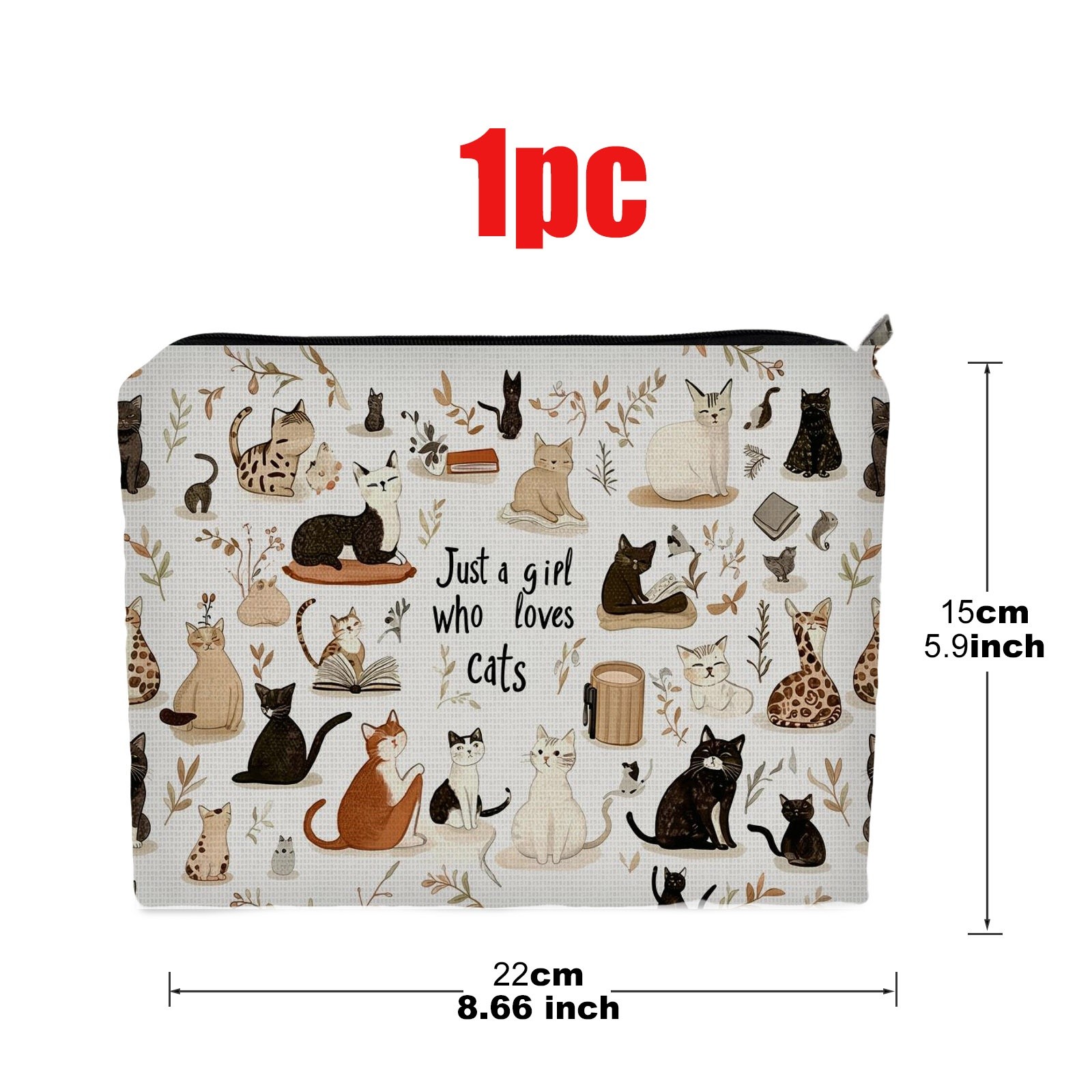 TEMU Trousse Cosmetici "Chi Ama i " con Stampa di Carini e Fantasiosi, Pochette Portaoggetti Bifacciale in Poliestere 5.9In X 8.66In, Borsa Portatile