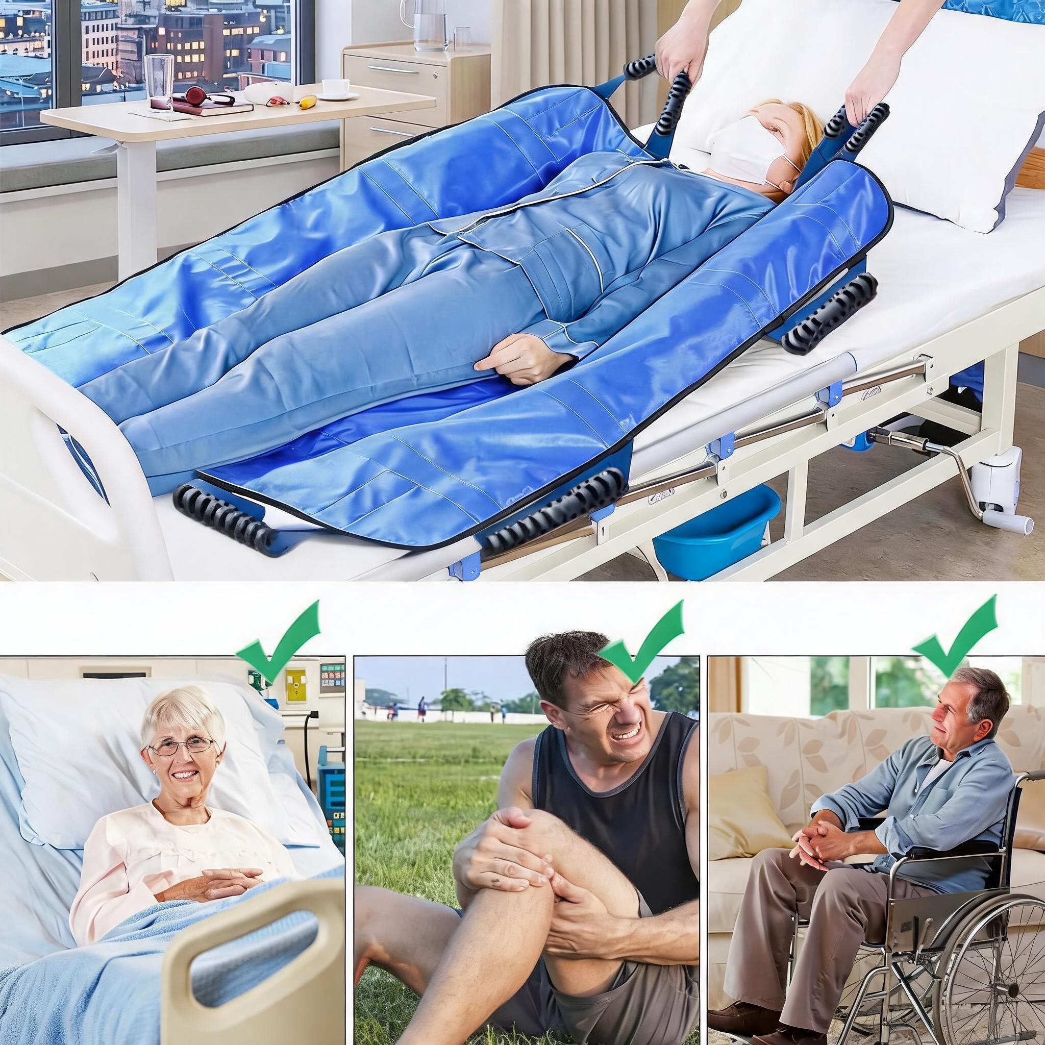 Image of Sling Belt With 8 Reinforced Gripping Handles, Up To 400 Lbs Weight Capacity, Reusable Mobility Aid For Elderly, Bedridden Patients And People With Mobility