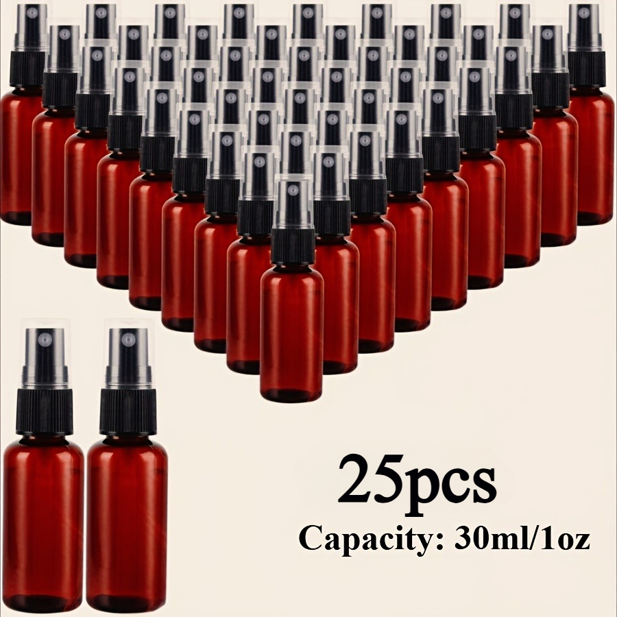 TEMU 25pcs Spray Bottle, 1oz /30ml Plastic Fine Mist Spray Bottle, With Reusable Filled Travel-sized Plastic Bottle - Suitable For Perfumes, Cleaning