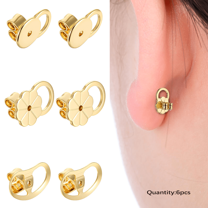 TEMU Soportes para Aretes, 6/12 piezas de soportes para aretes caídos, reemplazos de soportes de bloqueo para aretes, soportes grandes para aretes,