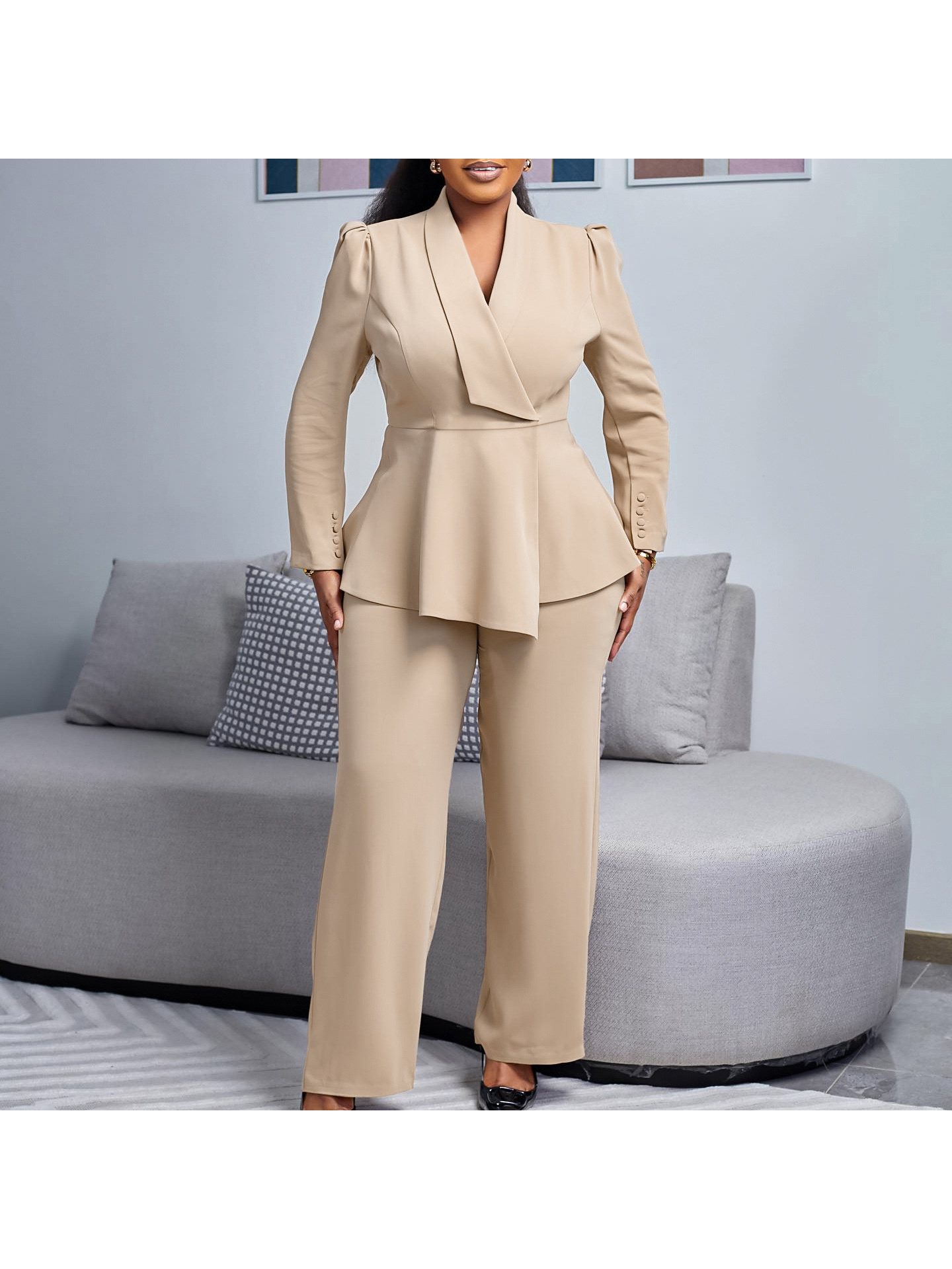 comfy dress pants for women Pull On Wide Leg Dress Pants Women's Business Casual High Waisted Work Pants  with Pockets & Elastic Waist at Amazon Women's Clothing store