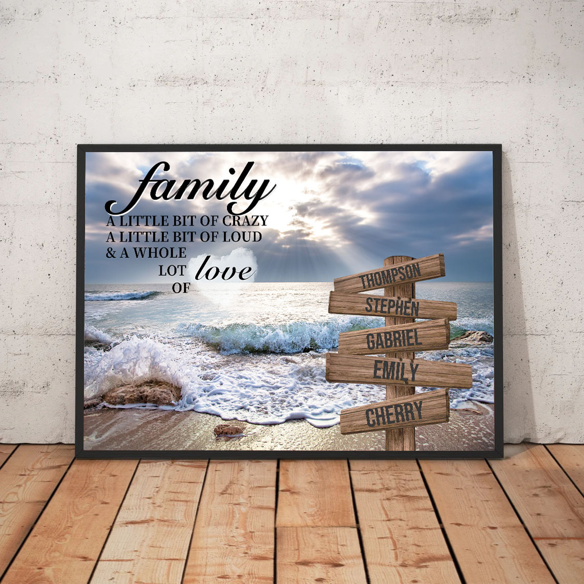 TEMU 1pc, Personalized Family Name Canvas Print, Sign Wall Art, Unframed, Artistic Decor, Classic & , Horizontal, Indoor & Outdoor Use, Suitable For