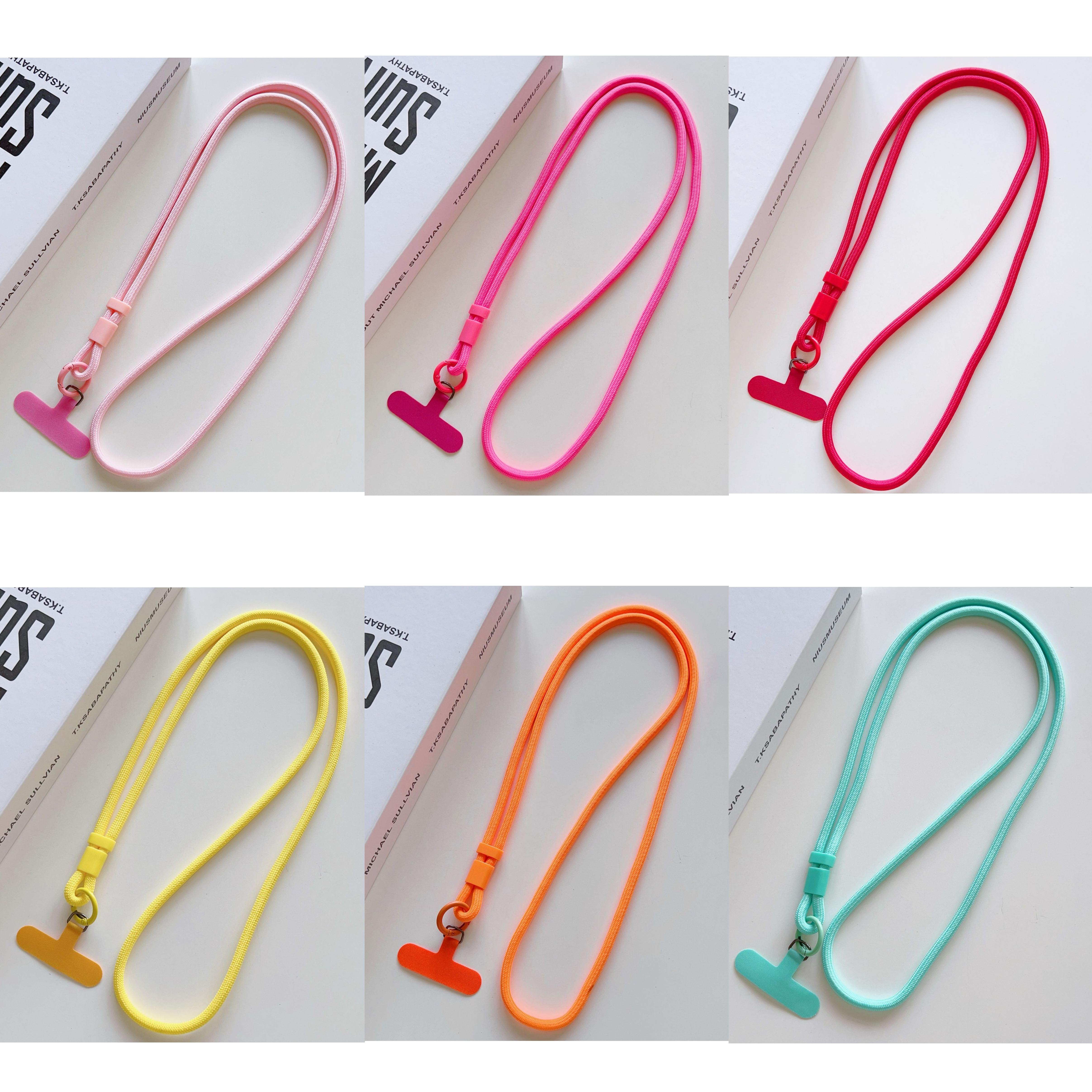 TEMU 6pcs Adjustable Nylon Long Phone Lanyard Neck Strap - Crossbody Strap With Detachable Hook, Suitable For Outdoor Sports, Travel, And Daily Use -