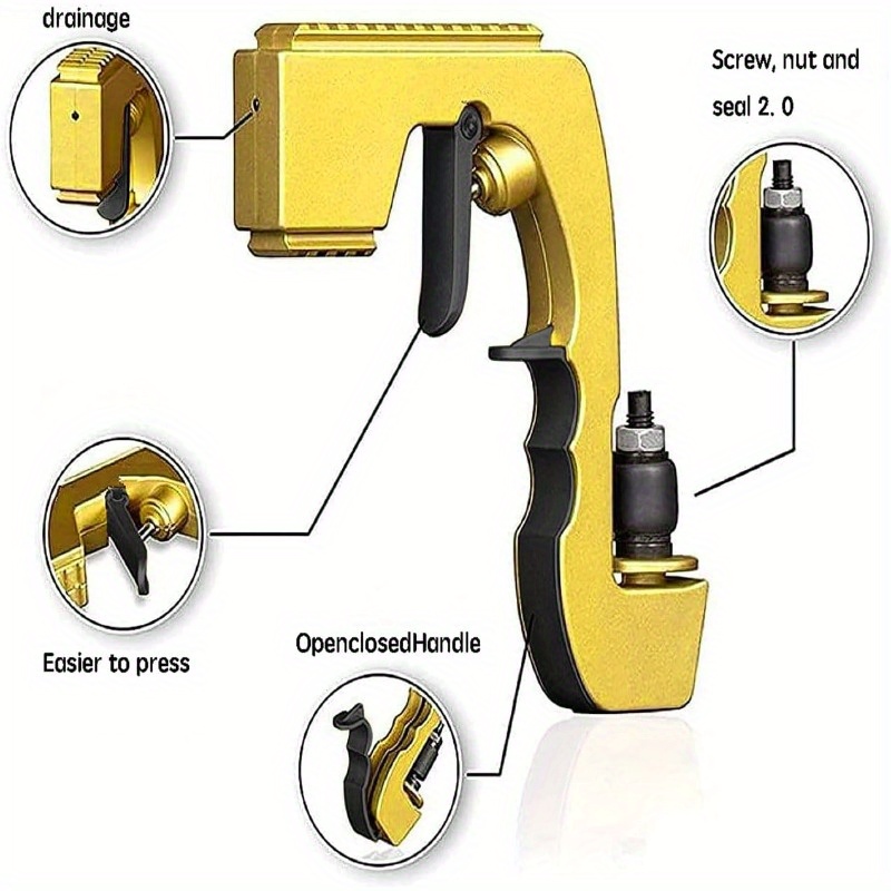  gun gun for parties lightweight plastic sprayer with adjustable rubber plugportable safe beer shooter for birthdays weddingseasy clean reusable golden details 2