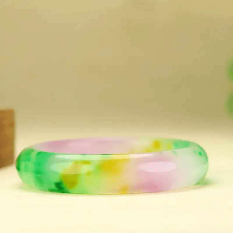 Women's Elegant Natural Stone Colorful Floral Pattern Bracelet, Gift