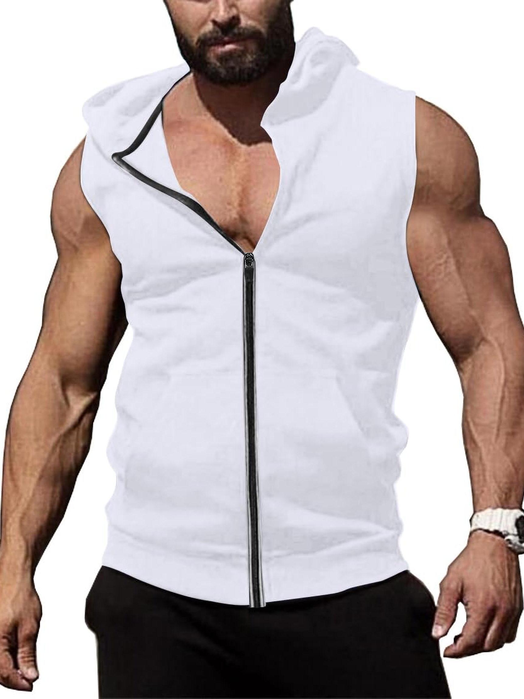 Amazon.com: 3-Pack Sleeveless Gym Hoodie for Men Workout