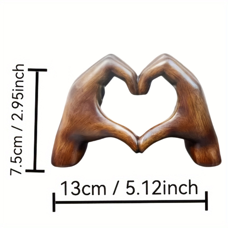 TEMU 1pc Handmade Resin Sculpture With Heart Shape - Elegant , Durable Abs Home And Office Desktop Decoration, Perfect Mother's Day Gift