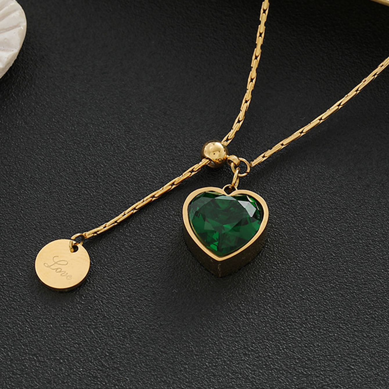 Image of A Love Stainless Steel Necklace, Women's Y-shaped Pendant Necklace, Clavicle Chain Adjustable, Suitable For Daily, Party Wear, And Gifts For