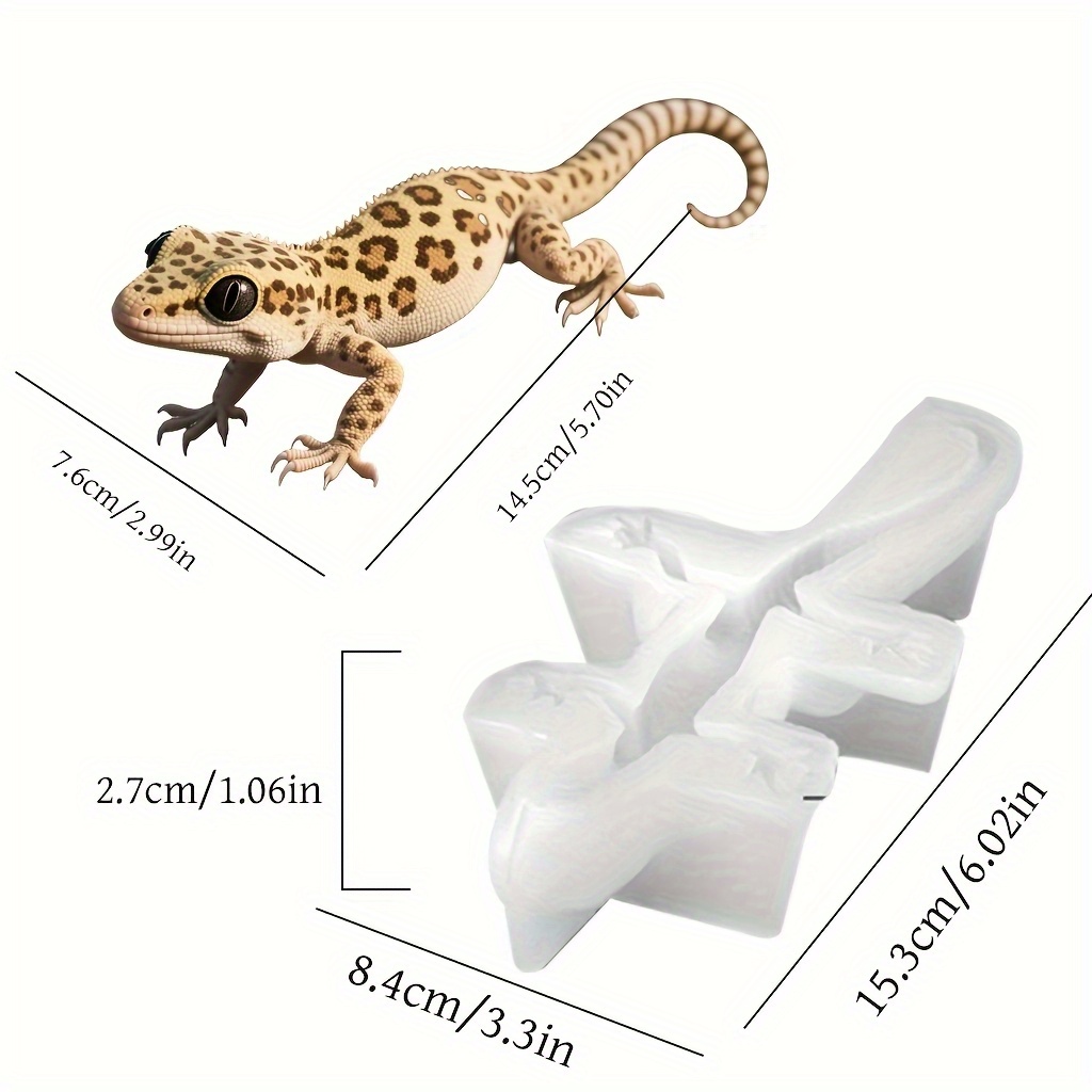 Image of Reusable Silicone Lizard Mold - Realistic Animal-shaped Candle, Resin & Plaster Craft Kit For Diy Home Decor, Holiday Gifts And Nature-themed Art Projects