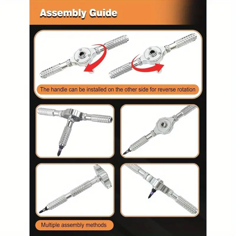 40-in-1 ratchet screwdriver set with 38pcs s2 steel bits, multi-magnetic detachable handle, portable electrical assembly tool kit, no electricity needed, screwdriver set|ratchet mechanism|durable construction, screwdriver set Product details 4