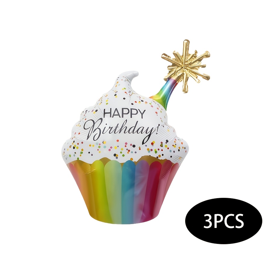 Image of 3-pack, Cake-shaped Foil Balloons, Perfect For Decorating Birthday Parties—ideal For Party And Holiday Decorations, Birthday Party Decor