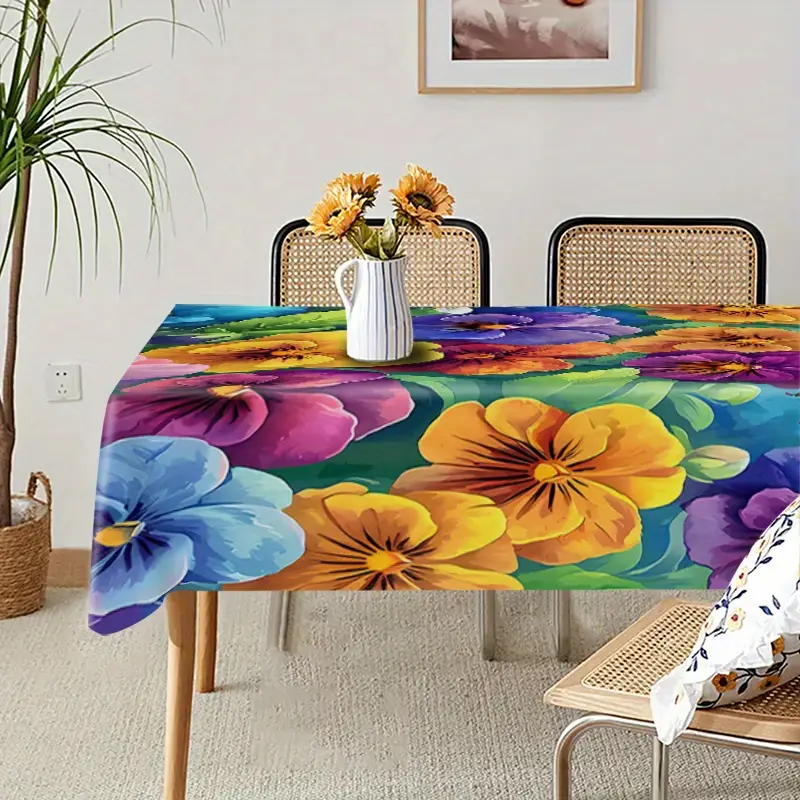 lebendige lavendel blumen tischdecke strapazierfähiges