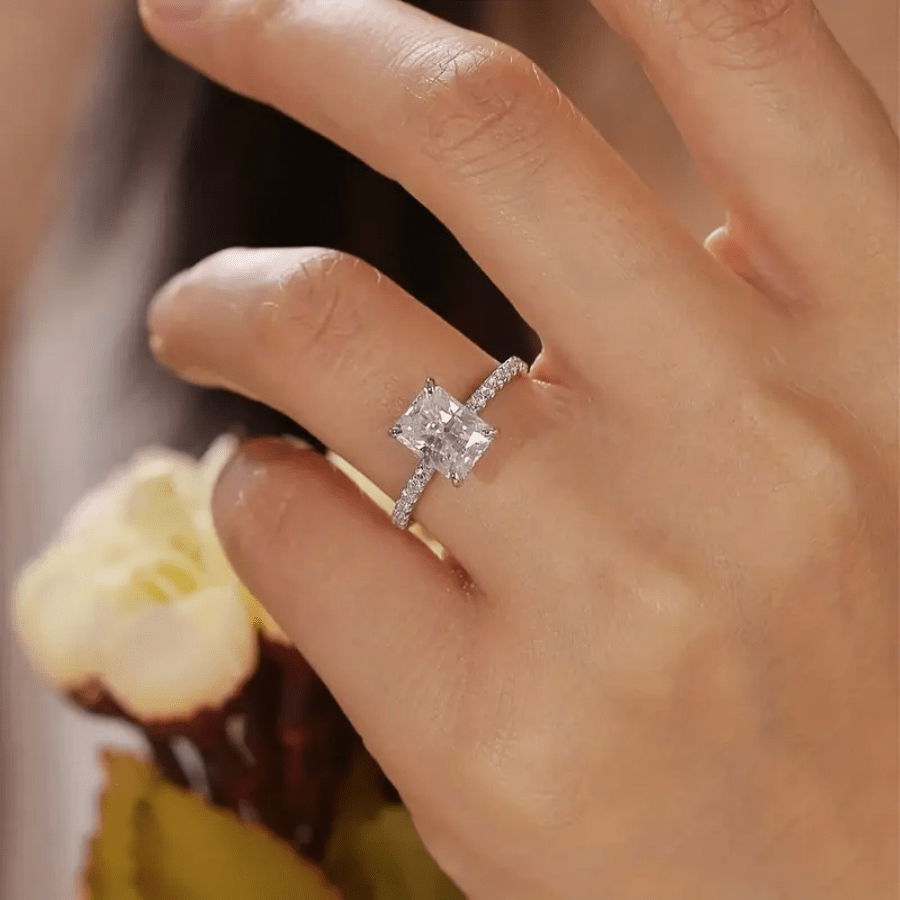 stylish silver plated copper ring bohemian style sparkling Temu - Main Image