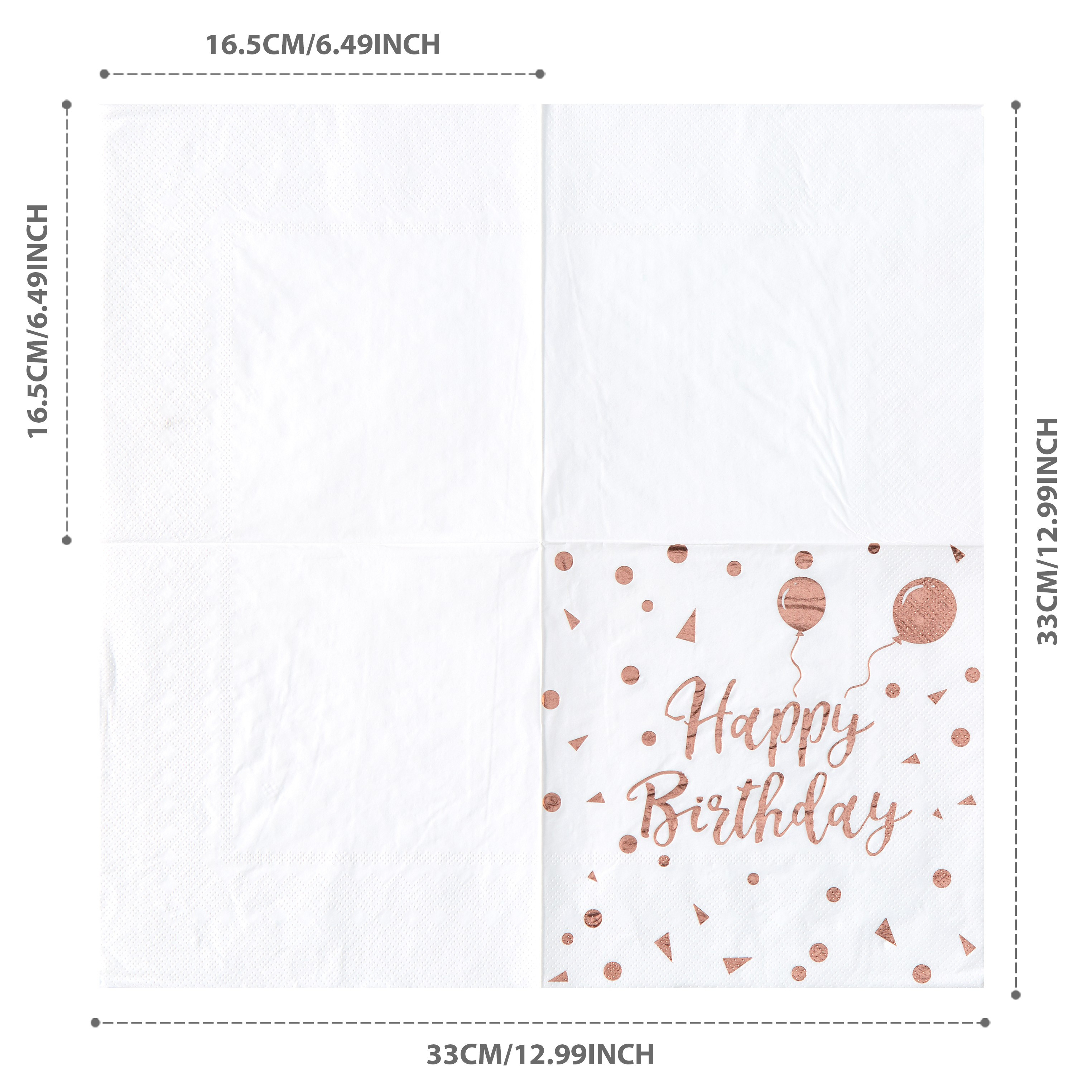 Image of 25pcs/ Pack 33*33cm/ 13*13inch Disposable Napkins, White Rose Balloons, White Balloon Napkins For Party Decoration, Very Suitable For Theme Parties And Daily Use