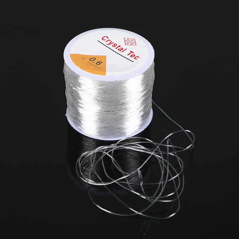 TEMU 1 pièce Corde à perles en nylon flexible et transparent - Fil élastique de 0,6 mm, 1968 pouces, adapté pour la création de bijoux DIY, bracelets