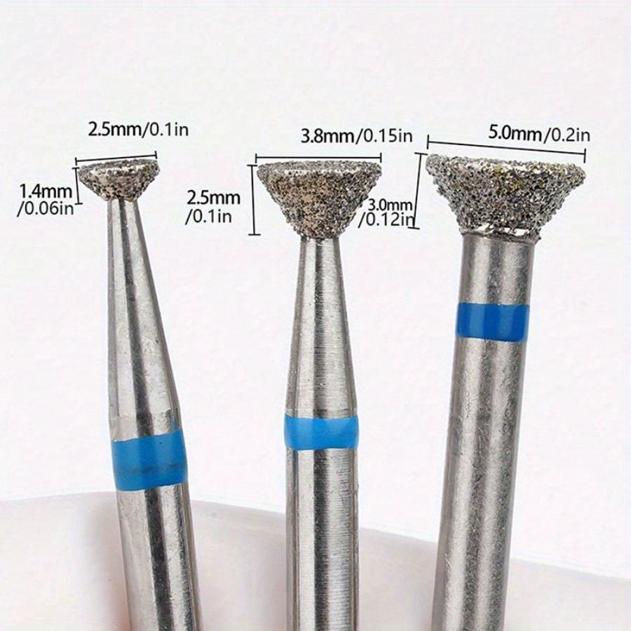 3PC Nail Drill Bit Set for Cuticle Cleaning & Overflow Removal