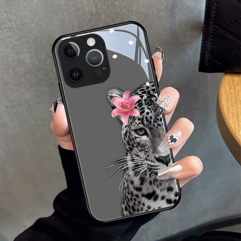 TEMU Phone Case - Half A Leopard Suitable For Iphone 16promax Phone Case Iphone 15promax/14/16plus/15/13p/12/11/7/8p/x/xr/xsmax Full-coverage