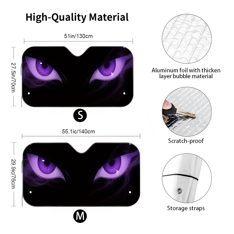 TEMU 1pc -themed Car Sun Visor. Protective Sun Visor To Keep Your Car Cool. Suction Cup Installation For Easy Setup. Suitable For Road Trips, Parking