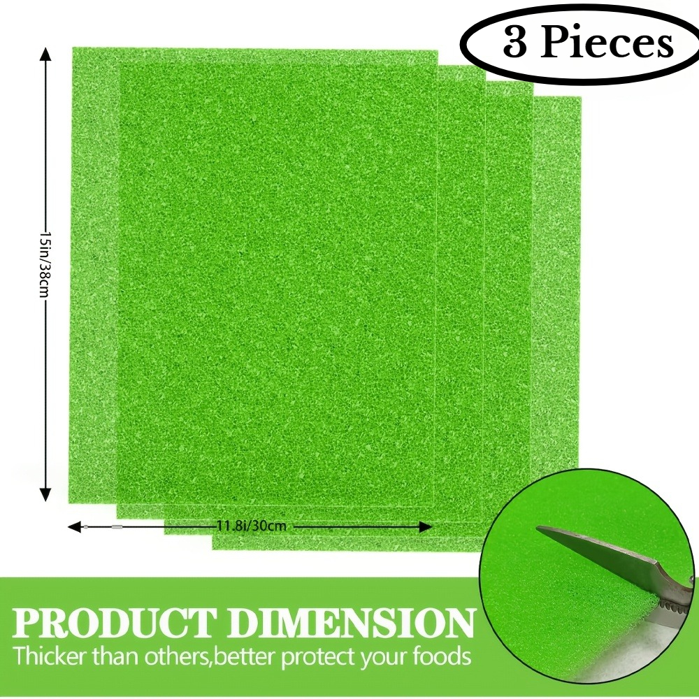 3-pack Fruit And Vegetable Fresh-keeping Mats, Refrigerator Drawer Liners, Fridge Shelf Liners, Reusable Fridge Organizer Mats