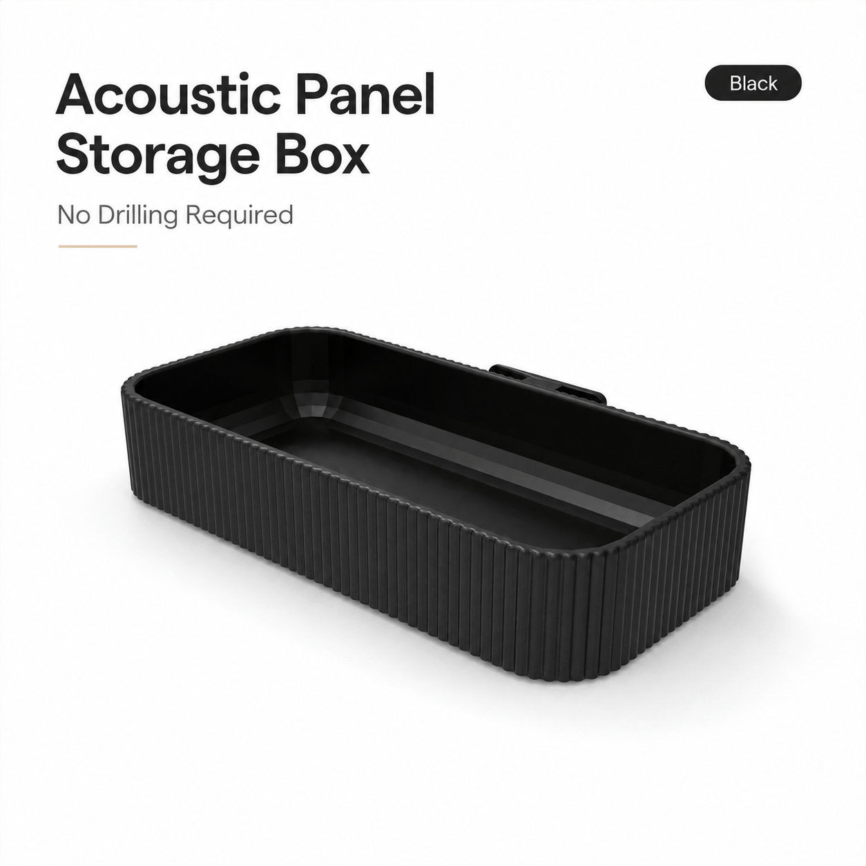 TEMU No Drill Acoustic Slat Wall Storage Box, Black & White Options, Fits 13mm & 15mm Slat , Wall Mounted Storage Tray For Small Items Makeup Frames