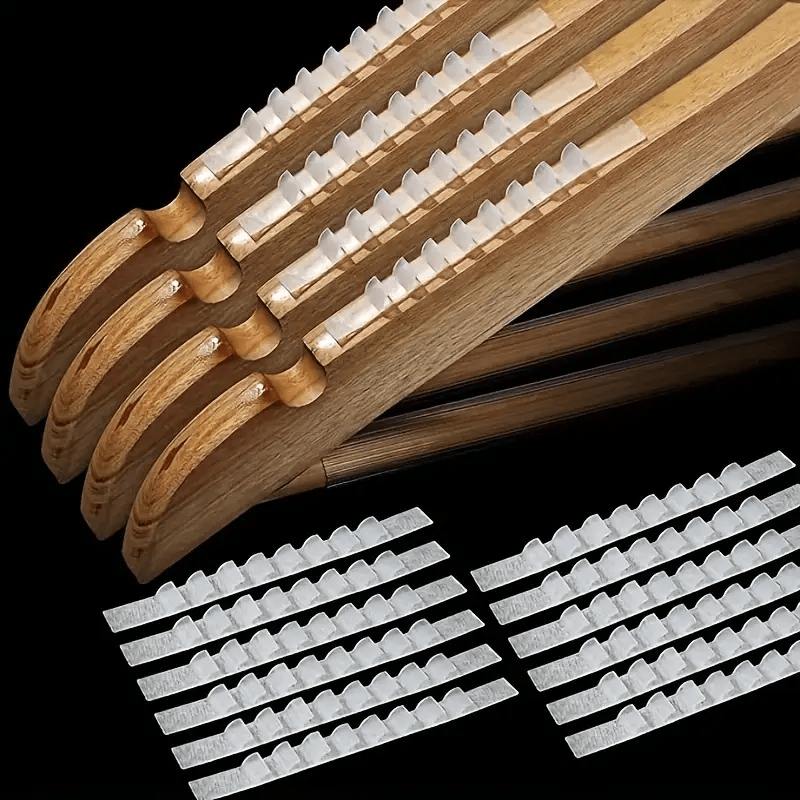 Plastic Pads Designed To Prevent Slipping, Accompanied By Hanging Anti-slip Stickers. Strips For Wooden Hangers To Enhance Grip