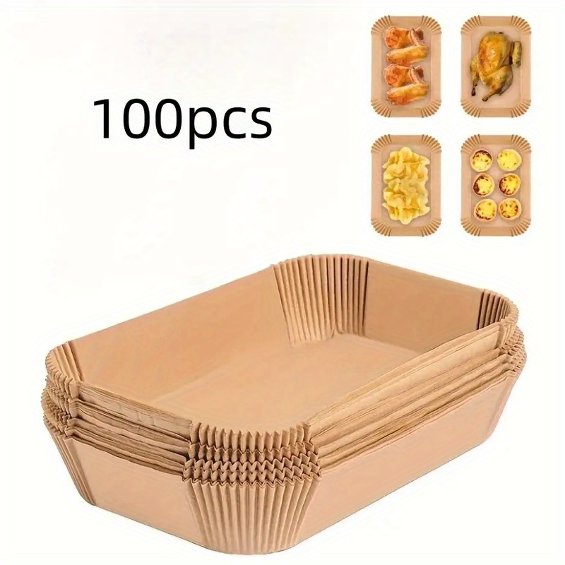   pack extra large rectangular air fryer liners non     saving oven safe disposable paper basket bowls for baking cooking essential kitchen gadgets for parties home   food contact safe details 4