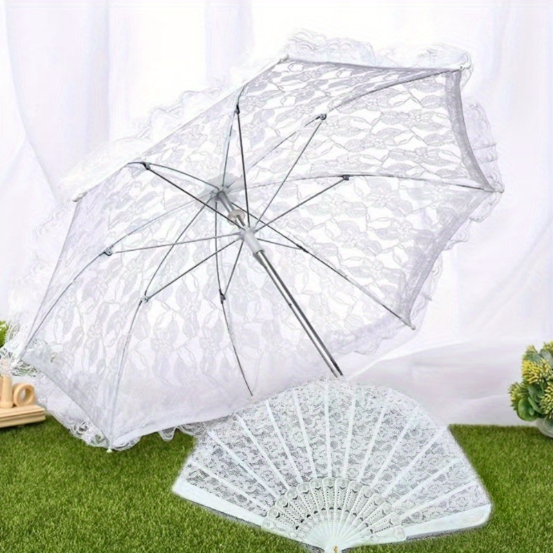 Paraguas De Encaje Negro Decorativo - Para Fotos, Bodas, Fiestas Y Actuaciones, 55 Cm De Largo