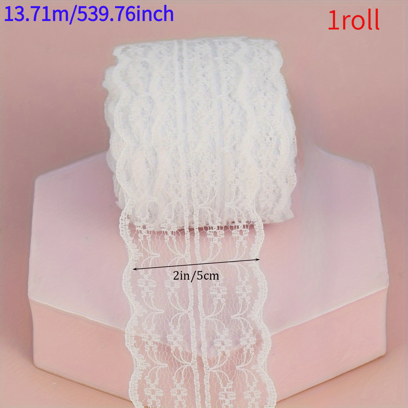 Image of 13.71m White Lace Tassel Roll, Suitable Wedding, Birthday, And Anniversary Party Gifts- Hawaiian-themed Decorative Trim, Suitable Clothing, Crafts, Wrapping, And Halloween. Christmas, Halloween
