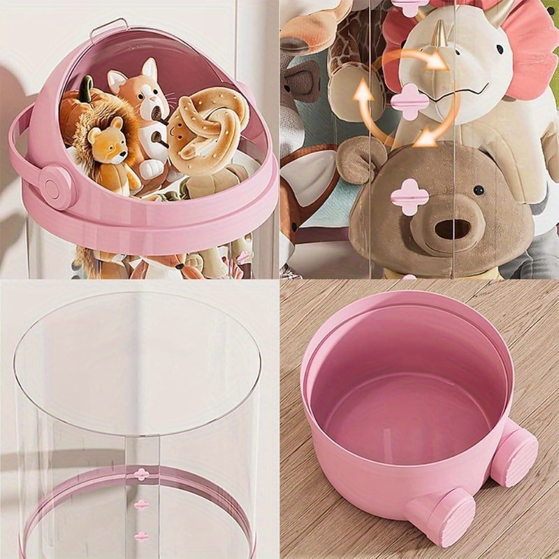 Four-Layer Transparent Large-Capacity Plastic Storage Bucket, Plush Zoo Animal House, High-Profile Transparent Storage Bucket, Keeps Animal Tidy, Suitable for Dollhouse Bedroom And Living Room Decor, Perfect Gift for Mother's Day