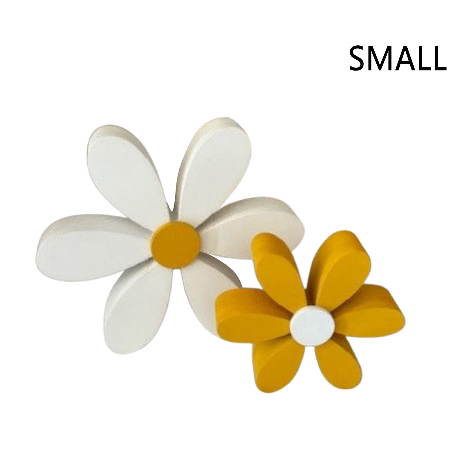 2pcs/set Spring Pastoral Style Wooden Daisy Desktop Decorative Ornaments Designed For Indoor On Desk Or Table Featuring Shapes To Create Seasonal Atmosphere And Cozy Decorative Accent Statue Figurine