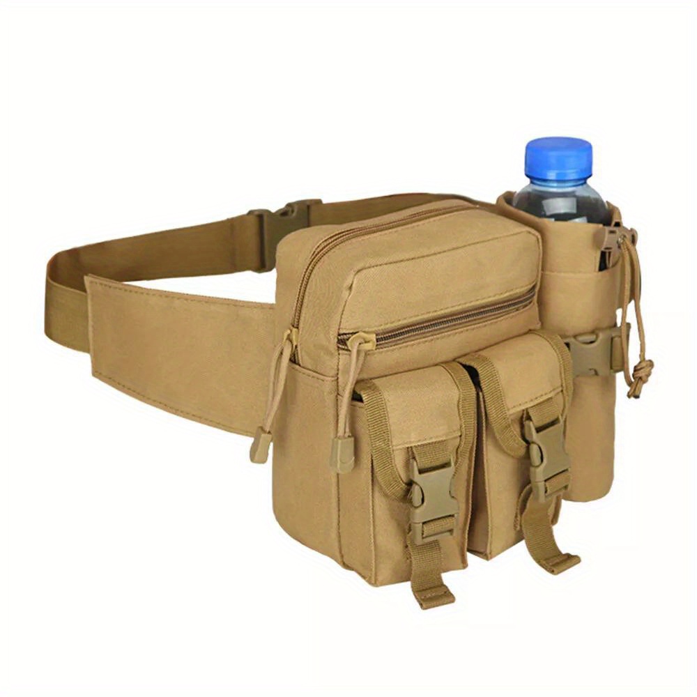 Tactical Waist Bag With Removable Water Bottle Holder Pocket Outdoor Hiking Pouch