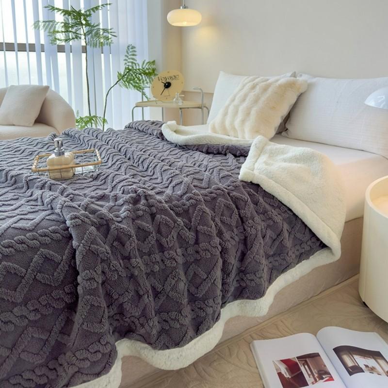 Image of Reversible Fall Throw Blanket Blanket, Double Sided Plush, 2in 1 Bed Cover Bedspread, Autumn Home Decor, Machine Washable, Gift For Women